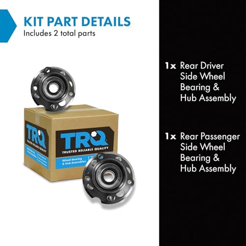 Image of TRQ Rear Left and Right Wheel Bearing and Hub Assembly Set 2 Piece Compatible with 2004-2010 Toyota Sienna All Wheel Drive
