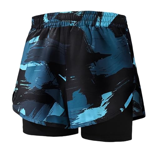 Image of Cambkatl 2 in 1 Men's Athletic Swim Trunks Quick Dry Board Shorts Elastic Waist Beach Swimwear with Compression Liner