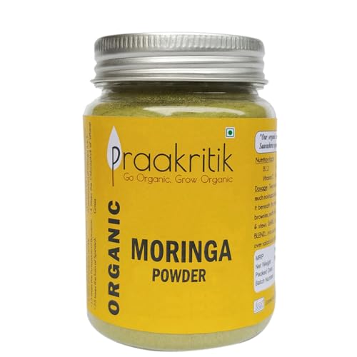 Praakrithik Organic Moringa Powder 100g, 100% Natural, Preservative-Free Superfood, Good for Immunit...