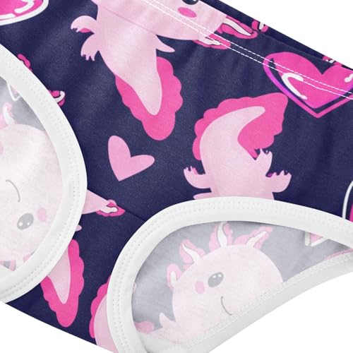 Cute Axolotls Hearts Pink Girls Underwear Toddlers 2t Cotton Panties for Girl Fun Kids Briefs Undies4