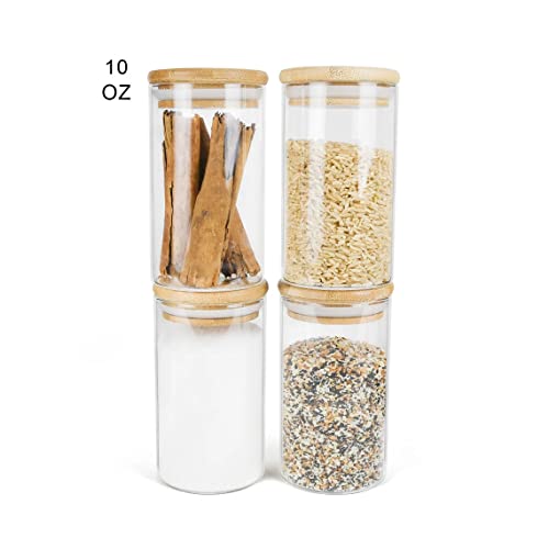 Hakuna Supply - Borosilicate Glass Storage Jar With Decorative Airtight Bamboo Lid - Multi-Use Storage Container For Herbs, Tea, Candy, Q-Tips, Etc. For The Bedroom, Kitchen, And Bathroom (1/2 Oz., Hakuna Classic) #TOP6