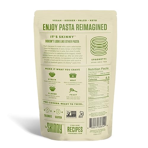 It'S Skinny It’S Skinny Spaghetti — High Fiber & Gluten Free Spaghetti Pasta, Low Calorie Low Carb Vegan Pasta — Pre-Cooked Konjac Shirataki Noodles, Sugar Free thumb #1