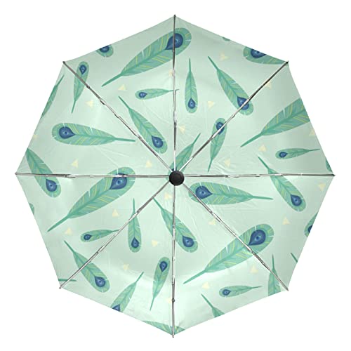 Parapluie vert paon Vnurnrn idéal pour voyager et aller à la plage avec style
