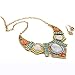 Polytree Women's Boho Colorful Hollow Statement Chain Choker Necklace Hook Earrings Set