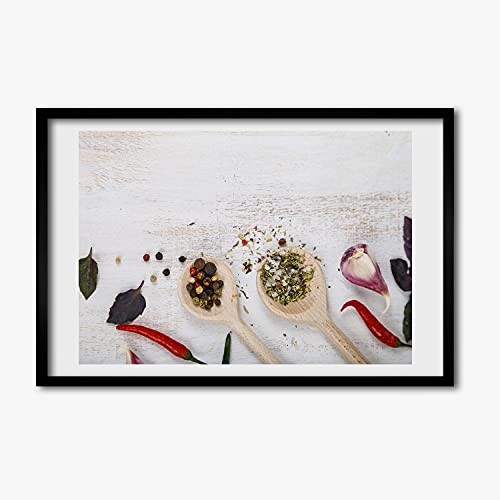 Cadre photo affiche légumes et épices 60x40 déco murale pour une cuisine chaleureuse