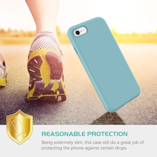 Image of VONZEE Microfiber Candy Case Compatible for iPhone 7 /8 /SE /SE (3rd Gen) Smooth Touch Cushion Liquid Soft Silicone Gel Rubber Phone Cases 4.7 inch|Solid (Cactus)