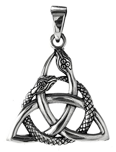 Kiss of Leather Nud celtique avec pendentif serpent en argent sterling 925 n° 325