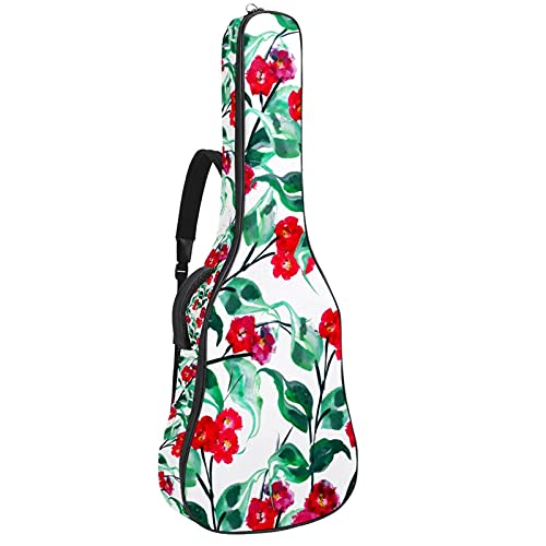 Housse de guitare basse fleurs rouges pour transporter votre instrument en répétition