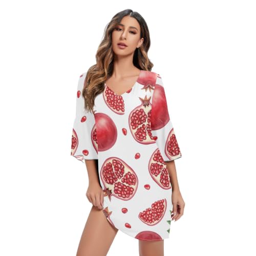 Robe de soirée légère et fluide imprimé grenade anti-chaleur