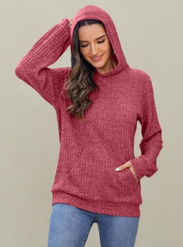 Image of Bosmeer Womens Long Sleeve Shirts Kangaroo Pocket Fashion Hoodies Pullover