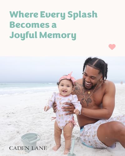 Caden Lane Long Sleeve Rash Guard with Ruffle Bottom, Girls Swimwear with UPF 50+ Sun Protection, Quick-Drying, Sun and Chlorine Resistant Fabric Beachwear, Island Vibes, 12-18 Months2