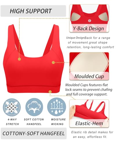 Image of RUNNING GIRL Sports Bra for Women High Support, Molded Cup High Impact Sports Bras for Women with Sewn in Pads