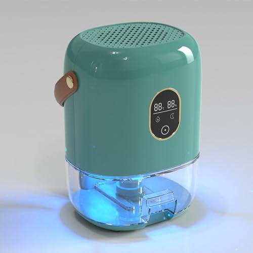 Deumidificatore Casa, Deumidificatore Portatile Silenzioso per Camera da Letto, Bagno, Camper, Armadio con Spegnimento Automatico, Modalità di Sospensione, Controllo Intelligente Dell'umidità(Green)