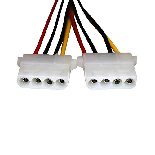 NEORTX 4 Pin Molex Male to 2 Ports Molex IDE Female Power Supply Y Splitter Adapter Cable for PC, Cooling Fan CD Driver Hard Disk