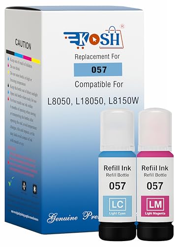 Image of KOSH 057 Refill Ink Suitable for L8050, L18050, L8150W Printers (2, Light Cyan Light Magenta)
