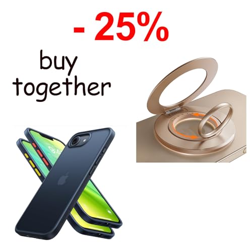 Shockproof Case & Magnetic Phone Grip Ring Holder Kickstand