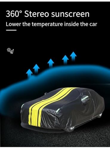 Image of PROTEGO All Weather Protection Car Cover for Hyundai I20 | Anti Dust, 100% Waterproof, Durable Cover - Triple Stitched Elastic Grip with Mirror Pocket | (Spyro Legend, Black & Yellow)