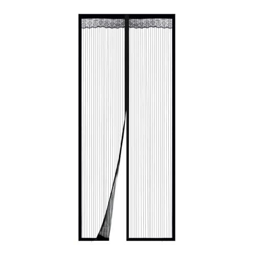 Moskitiera na drzwi 90x210 cm, ochrona przed owadami, tkanina poliestrowa, zapięcie magnetyczne, łatwy montaż na klej, idealna na balkon