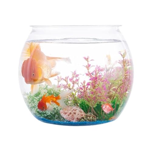 2Pcs Plastic Fish Bowls, 135oz Round Plastic Fish Tank 1 Gallon Aquarium Hydroponic Planter Floral Container for Candy, Carnival Games, Prizes, Party and Table Centerpiece Home Decor