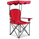 Photo Gallery gymax sedia da campeggio con baldacchino, sedia da giardino pieghevole protezione solare, sedia portatile per spiaggia e pesca, 96,5x67,5x130 cm (rosso) Photo Gallery gymax sedia da campeggio con baldacchino, sedia da giardino pieghevole protezione solare, sedia portatile per spiaggia e pesca, 96,5x67,5x130 cm (rosso)
