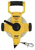 Johnson Level & Tool 1808-0100 Job Site Open Reel Fiberglass Tape, 100', Yellow, 1 Tape