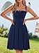 YIOYOLA Summer Dress with Pockets Casual Dresses for Women Petite Navy Blue Adjustable Spaghetti Strap Short Night Out Sundresses(YYL602-Navy,S)
