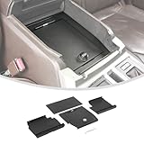 Linskip Console Safe Storage Compatible with 2015-2020 Ford F150, for 2017-2022 F250 F350 F450 F550 Security Console Insert, Console Gun Safe for F150 Accessories(Black)