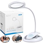 eSynic Magnifying Lamp Popular 5X 10x Magnifying Glass with Light Hand Free Magnifier Lamp USB C Rechargeable Magnifying Desk Lamp Clamp Daylight LED Magnifying Lamp with 15 LEDs for Reading Craft etc