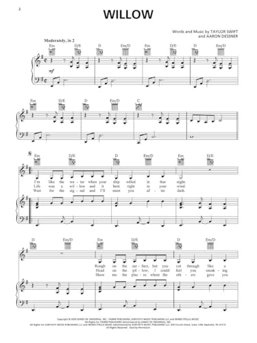 taylor swift - evermore pianovocalguitar songbook  17 songs from the album arranged  sheet music for beginners and advanced players  music book for students teachers and fans