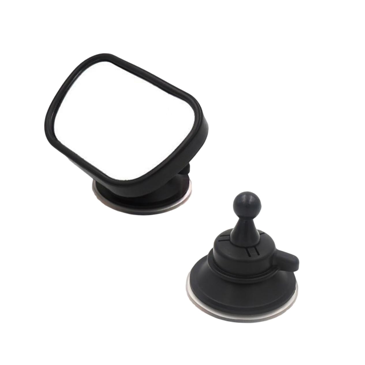 SOLUSTRE Adjustable Disk Rearview Mirror Car Mirror for Safe Driving and Parking Compatible with Side and Rear Mirrors Silver and Black