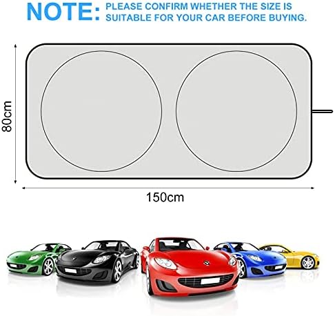 Car Windscreen Sun Shade - Car Windshield Sunshade - Blocks UV Rays Sun Visor Protector, Foldable Front Window Sunshades for SUV Truck to Keep Vehicle Cooler & Shelter Dust Ice Snow (150 * 80CM)