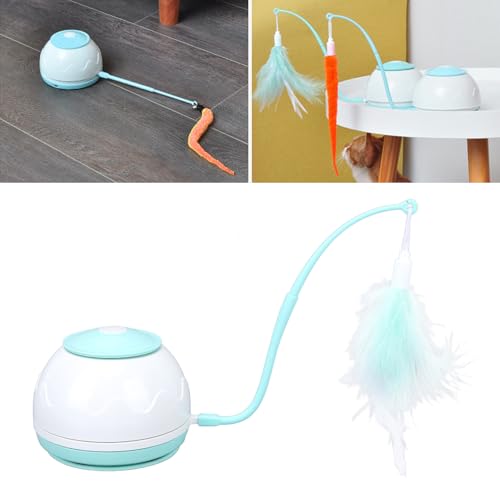 Mbeysaq Brinquedo inteligente giratório interativo para gatos com luz LED para brincadeiras e exercí