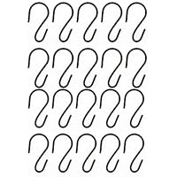 20PCS Mini S Hooks - Black Stainless Steel Hanging Hooks - Heavy Duty S Shaped Hooks for Home, Kitchen, Office, Workshop, Bathroom, Bedroom, Jewelry, Keys & Crafts