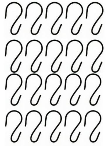 20PCS Mini S Hooks - Black Stainless Steel Hanging Hooks - Heavy Duty S Shaped Hooks for Home, Kitchen, Office, Workshop, Bathroom, Bedroom, Jewelry, Keys & Crafts