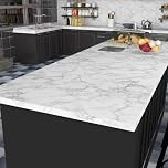 Livelynine 5M X 60 cm Matt Marble Sticky Back Plastic Roll White Marble Vinyl Wrap for Kitchen Worktop Covering Grey Washable Kitchen Wallpaper Self Adhesive Contact Paper Kitchens Counter Wrap