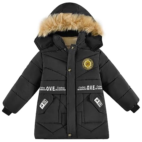 Manteau Garçon linboo Noir 4-5 ans Cover