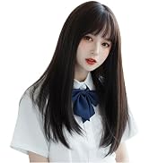 Amazon.co.jp: FORCUTEUウィッグ ロング 黒 ストレート 黒髪 フル