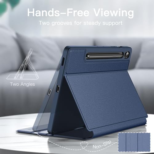 Image of JETech Cover Case for Samsung Galaxy Tab S10 FE Plus /S10 FE+ 13.1-Inch with S Pen Holder, Slim Folio Stand Protective Tablet Cover, Multi-Angle Viewing (Navy)