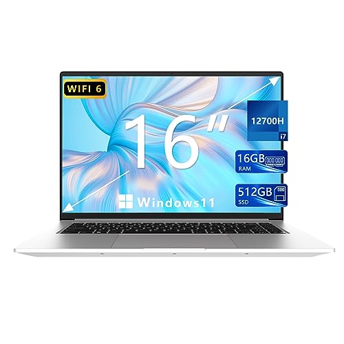 FUNYET 16 pollici PC Portatile, i7 12700H Notebook Gioco 2.5K 60Hz Full HD IPS Display 16GB LPDDR4 512GB PCIE SSD Windows 11 Pro Laptop, HDMI, WiFi 6, USB3.0, BT5.2