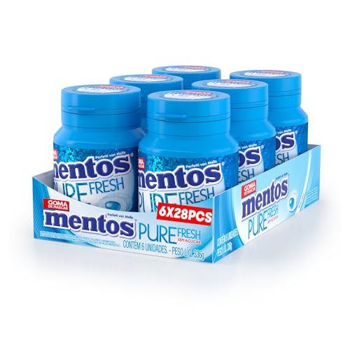 MENTOS Garrafa Goma De Mascar Sem Açúcar Mentos Pure Fresh Mint | 56G