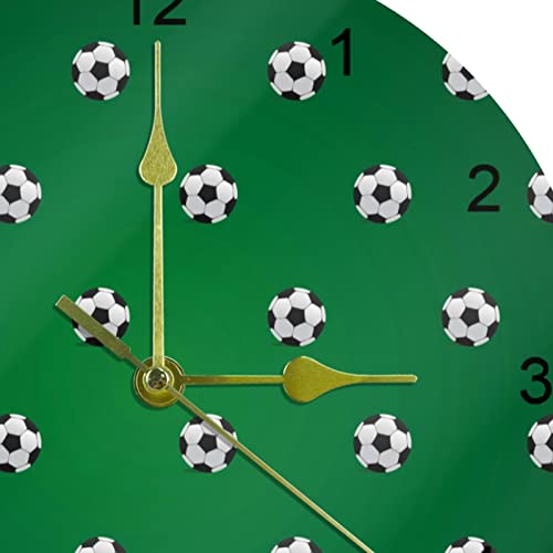 Horloge murale cuisine et salon au motif ballon de football rond à piles - 3