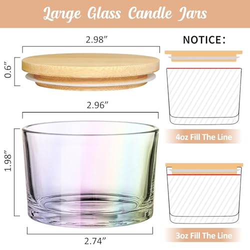 SUPMIND 4oz Iridescent Candle Jars Bulk 15pcs, Glass Jars for Candle Making by SUPMIND - Used condition - Image 2