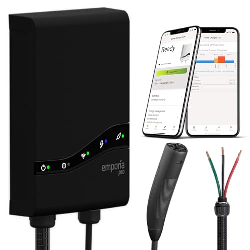 Image of EMPORIA Pro Level 2 EV Charger with PowerSmart, Compatible with Tesla /NACS Vehicles - 48 amp Fast EV Charger for Home - 240v Electric Vehicle Charging Station - 25' Charging Cable