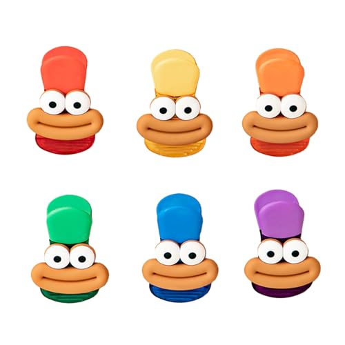 Wasise Fridge Magnet Clips - 6Pcs Colorful Refrigerator Magnets, Cute Fridge Magnet, Fun and Function Locker Accessories, Cute Whiteboard Office Magnets, Multifunctional Kitchen Home Magnetic Clips