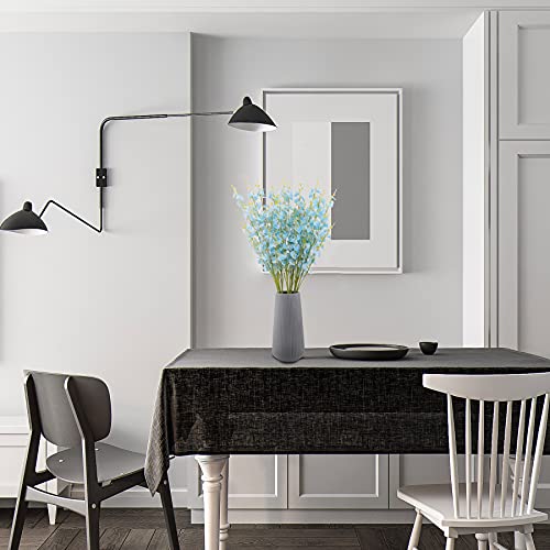 Decpro 12 Pcs Artificial Dancing Lady Orchid Flower Faux Long Stem Silk Flowers For Home Wedding Office Party Festive Garden Decor, Table Centerpieces, Blue #TOP3