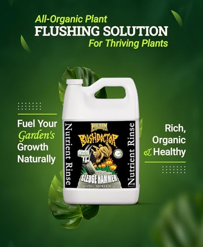 FoxFarm BushDoctor Sledgehammer - Rinse Formula with Yucca Saponin, Clears Fertilizer Buildup, Enhances Root Moisture Absorption - Perfect for Hydroponic and Soil Application (Gallon)