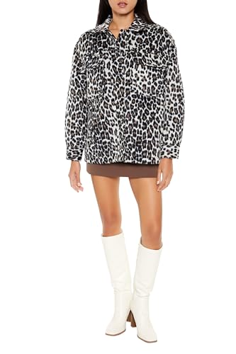 Forever 21 Women's Faux Suede Leopard Print Shacket2