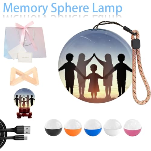 2026 New 2.7'' Memory Sphere Lamp, Memory Orb Ball, Video Crystal Balls, Wireless Floating Display for Videos & Pictures with Sd Card Slot, USB-C Rechargeable, for Personalized Gift (SD-Black) - Image 3