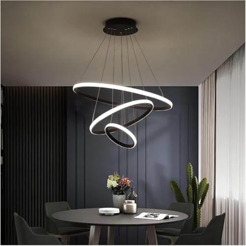 Lustre moderne suspendu cuisine salon plafonnier rond éclairage intérieur