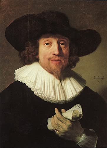 Poster sur toile portrait d'un homme par Rembrandt texture canvas 50x70